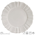 Shiny Light Grey Ceramic Dinner Plate